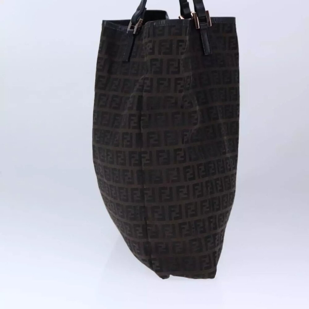 FENDI Zucchino Canvas Tote Bag Brown Auth - Picture 13 of 16